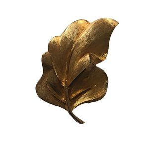 Vintage BSK Pin Gold Tone Leaf